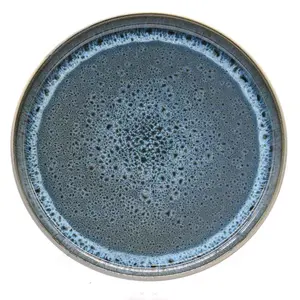 Set of Four Stockholm 27cm Blue Reactive Glaze Ceramic Dinner Plates