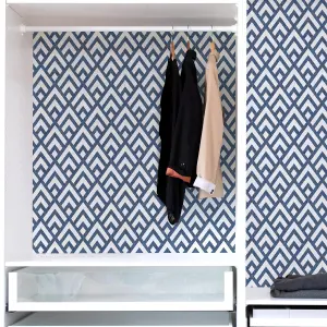 NuWallpaper NU3672 Kanoko Peel & Stick Wallpaper, Navy & White