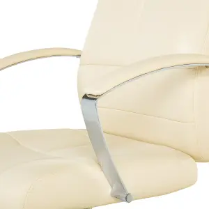 Executive Chair Faux Leather Light Beige WINNER