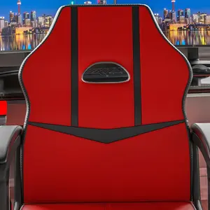 Latitude Run Muskoka Adjustable Ergonomic Faux Leather Swiveling PC & Racing Game Chair Red