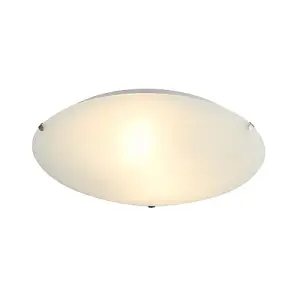 Traditional White Alabaster Circular Glass IP20 Flush 25cm Ceiling Light Fitting