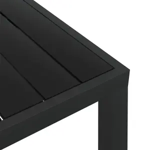 Berkfield Garden Table Black 80x80x74 cm Aluminium and WPC