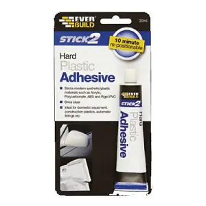 Everbuild Stick 2 Hard Plastic Adhesive Glue Toy Mending Glue 30ml Size Tube