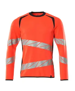 Mascot Accelerate Safe Modern Fit Sweatshirt (Hi-Vis Red/Dark Navy)  (XX Large)