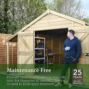 Timberdale 12x8  Apex Shed - Four Windows - Double Door