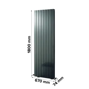 Ximax Vertirad Duplex Universal HWD180670A Anthracite Horizontal or vertical 7130BTU Radiator, (W)670mm x (H)1800mm