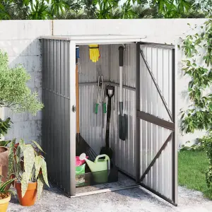 Berkfield Garden Tool Shed Grey 88x89x161 cm Galvanised Steel