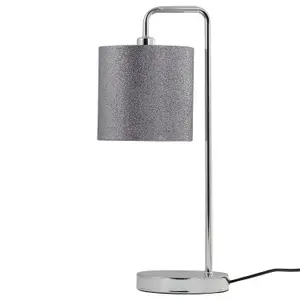 First Choice Lighting Silvery Grey Glitter 15cm Table Lamp Shade