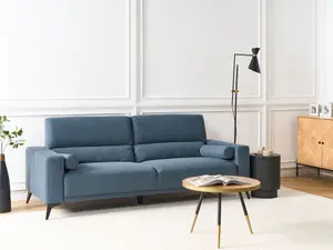 3 Seater Fabric Sofa Blue ANGE