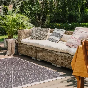 Duo Weave Collection Outdoor Rugs in Diamonds Design