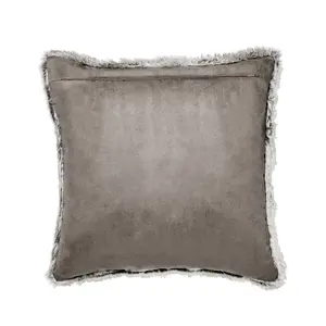 Lolite Grey Faux fur Indoor Cushion (L)45cm x (W)45cm