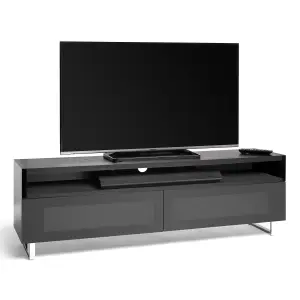 AVF Panorama Plus 1.6m TV Stand with Reversible Top & Soundbar Shelf  - Walnut & Black