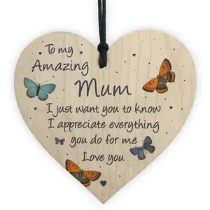 Gift For Mum Wooden Heart Mum Birthday Christmas Gift From Daugther Son Keepsake