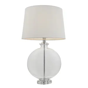 Luminosa Gideon Table Lamp Clear Glass, Nickel Plate Shade