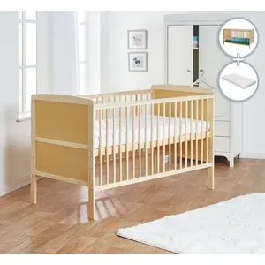  Cot Bed with Mattress Natural