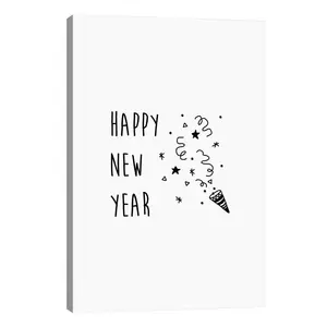 Happy New Year - Wrapped Canvas Print 101.6cm H x 66.04cm W x 3.81cm D