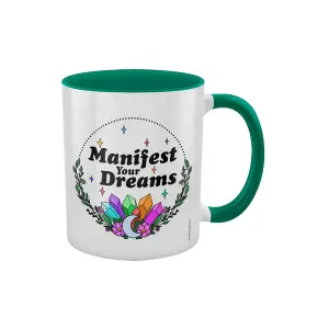 Grindstore Manifest Your Dreams Inner Two Tone Mug White/Green (One Size)