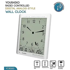 Radio Control Large LCD  Digital Analog  Style Wall Clock