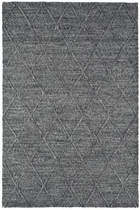 Modern Charcoal Luxurious Handmade Geometric  Easy to Clean Rug For Bedroom LivingRoom and Dining Room-200cm X 300cm