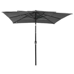 Berkfield 3-Tier Parasol with Aluminium Pole Anthracite 2.5x2.5 m