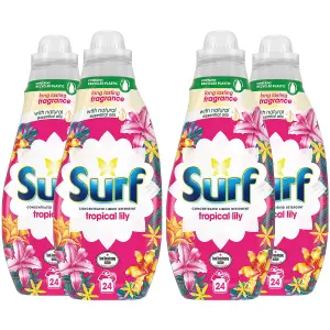 Surf Tropical Oasis Lasting Fragrance Liquid Detergent 648ml, 96 Washes, 4Pk