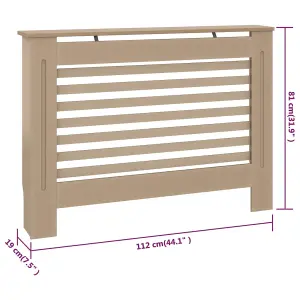 Berkfield Radiator Cover 112x19x81 cm MDF