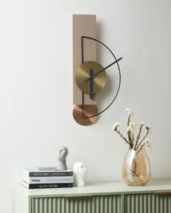 Beliani Modern Wall Clock CEVINS Metal Beige