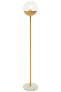 Interiors by Premier Revive Gold Finish Metal Floor Lamp with White Marble Base