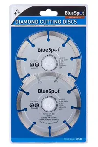 Blue Spot Tools - 2 Pce 115mm (4.5") Segmented Diamond Dry Cutting Disc