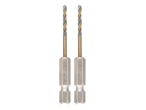 DEWALT Black and Gold Hex HSS-G Drill Bits 2.5mm Pack of 2