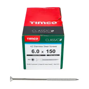 TIMCO Classic Multi-Purpose Countersunk A2 Stainless Steel Woodcrews - 6.0 x 150 (100pcs)