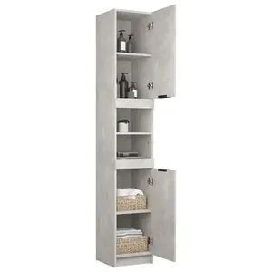 Berkfield Bathroom Cabinet Concrete Grey 32x34x188.5 cm Engineered Wood