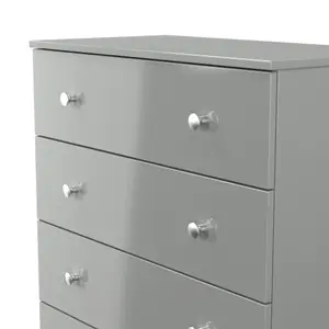 Yarmouth Ready assembled Grey 4 Drawer Chest (H)875mm (W)740mm (D)390mm