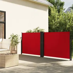 Berkfield Retractable Side Awning Red 120x1000 cm