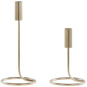 Set of 2 Candle Holders BUNYU Metal Gold