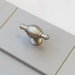 70x26mm Brushed Nickel Reeded Knob