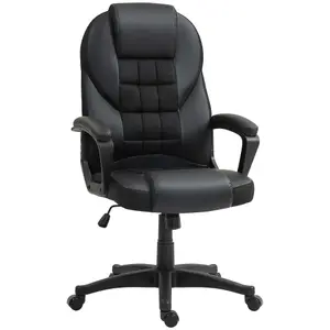 HOMCOM Executive Office Chair High Back Computer Chair with Armrests Black