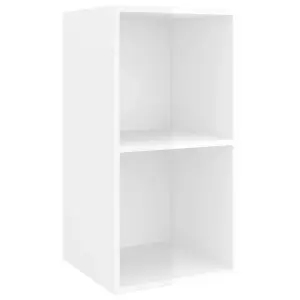 Berkfield Wall-mounted TV Cabinet High Gloss White 37x37x72 cm Engineered Wood