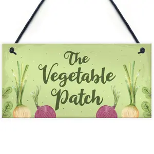 Red Ocean The Vegetable Patch Hanging Sign Garden Sign Summer House Plaque Shed Sign Garden Lover Gifts