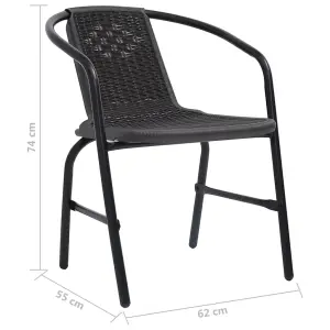 Berkfield Garden Chairs 2 pcs Plastic Rattan and Steel 110 kg