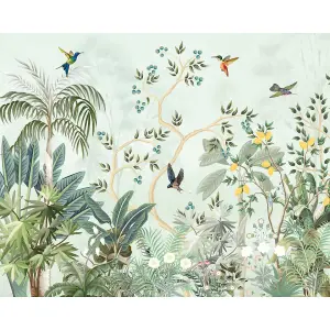 Origin Murals Lemon Tree Forest - Forest Green Matt Smooth Paste the Wall Mural 350cm wide x 280cm high