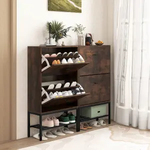 Costway Industrial Shoe Storage Cabinet Entryway Freestanding Shoe Rack