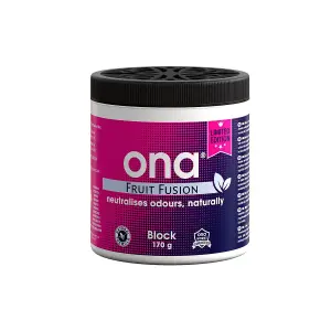 ONA Block Fruit Fusion Scent - Odour Eliminator, Neutralise Odours Safely, Naturally and Permanently - 170g,