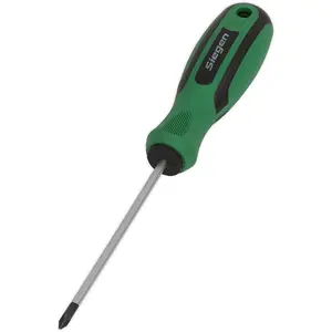 Premium Pozi Head 75mm Screwdriver with Soft Grip Handle and Chrome Vanadium Shaft