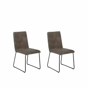 Davina Upholstered Dining Chair (Set of 2) Dark Brown