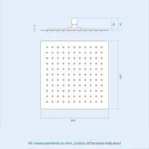 Orta Square Concealed Thermostatic Mixer Valve Hand Held 300mm Shower Head Set