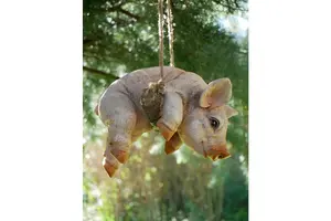 Hanging Pig Outdoor Garden Ornament