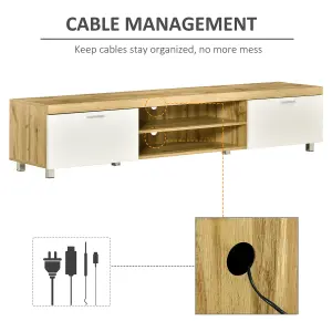 HOMCOM Modern Unit for TV w/ Cabinet Shelf for Living Room Oak