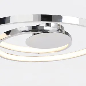 First Choice Lighting Polished Chrome LED Swirl Flush Fitting