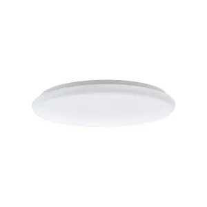 Flush Ceiling Light Colour White Shade White Plastic Bulb LED 40W Included